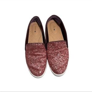 Birdies the Swift pink ombré glitter flats slip on shoes round toe women’s 8